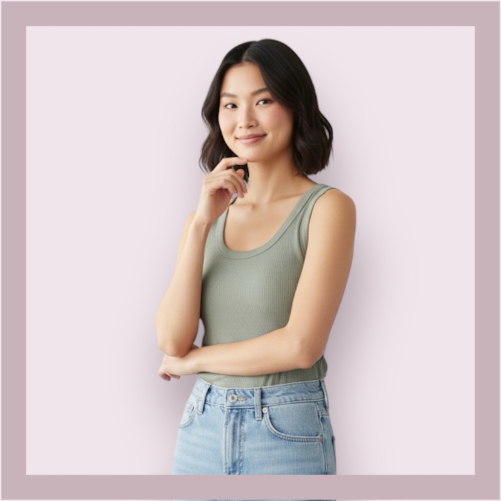 Uniqlo Green Women’s Ribbed Tank Top